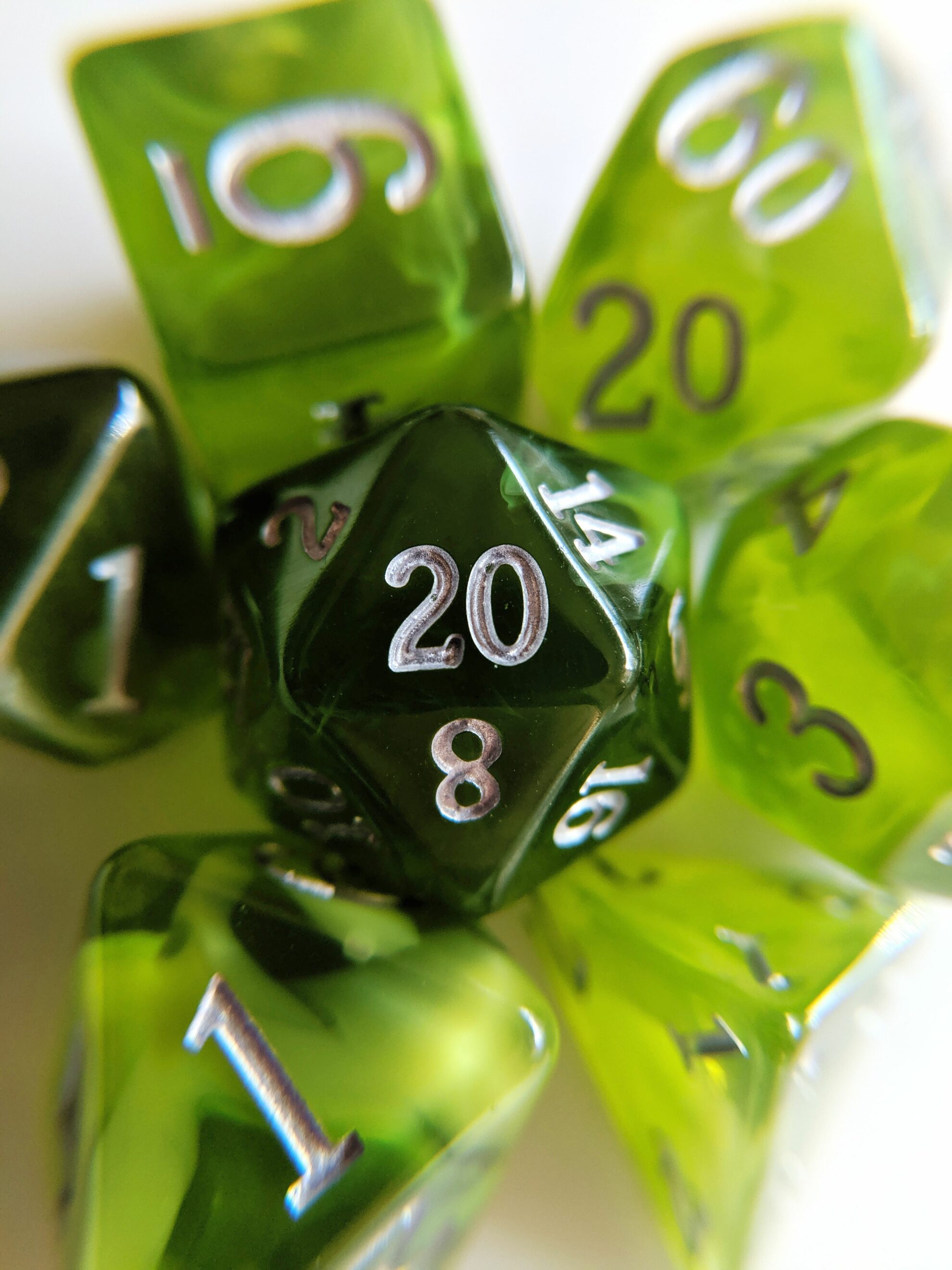 Download Superb August Peridot Layered Dice 7 Piece Set - Little ...