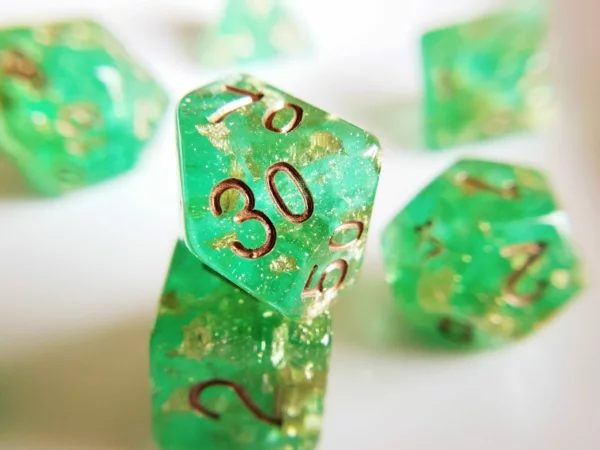Wedding Dice green and Gold
