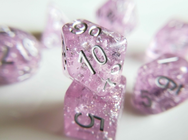 Wedding Dice Purple and Silver