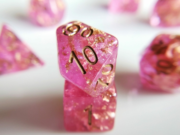Wedding Dice pink and Gold