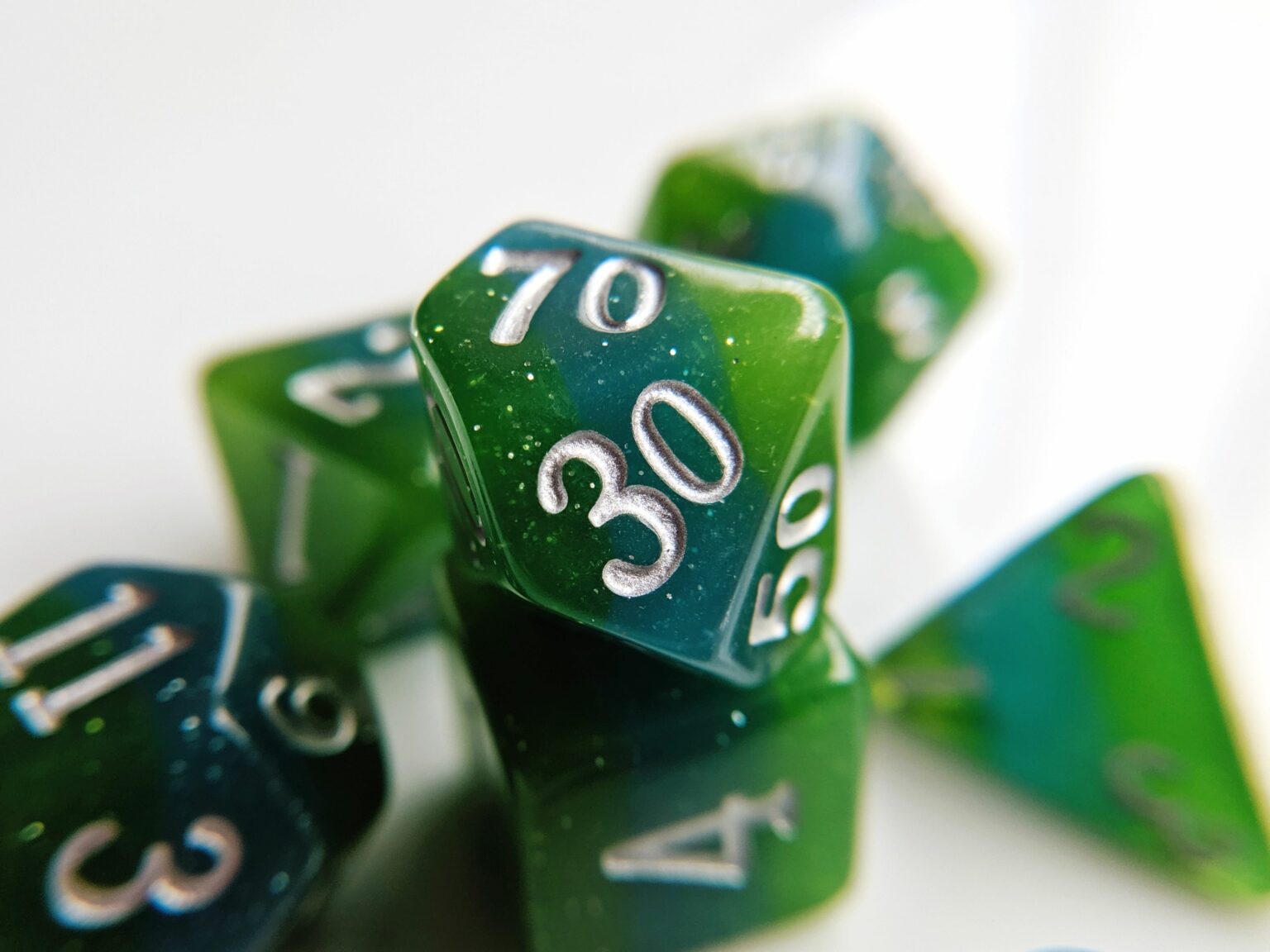 Elemental Earth Resin Dice - 7P Dice Set-