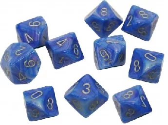 OOP Chessex Mother of Pearl Blue and Silver