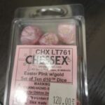 Chessex Easter Pink with gold set of 10 d10 dice