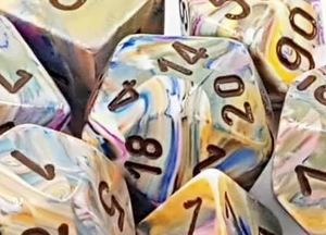 festive vibrant/brown bag of 20 dice